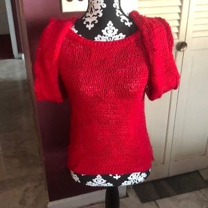 Abercrombie Fitch | red long sleeve knit sweater